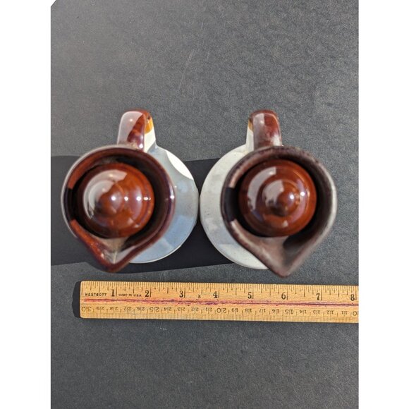 1970's Vintage Boho Stoneware Olive Oil and Vinegar Cruets - Picture 7 of 7